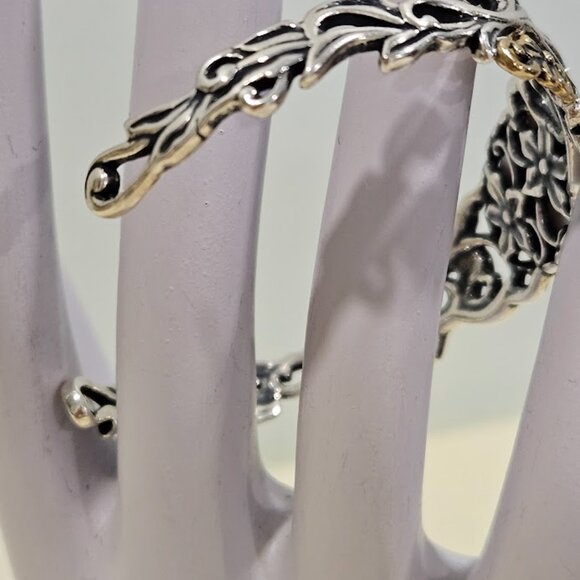 CAROLYN POLLACK Relios Sterling Silver 925 & Brass Ornate Tigers Eye Bracelet - Picture 10 of 16